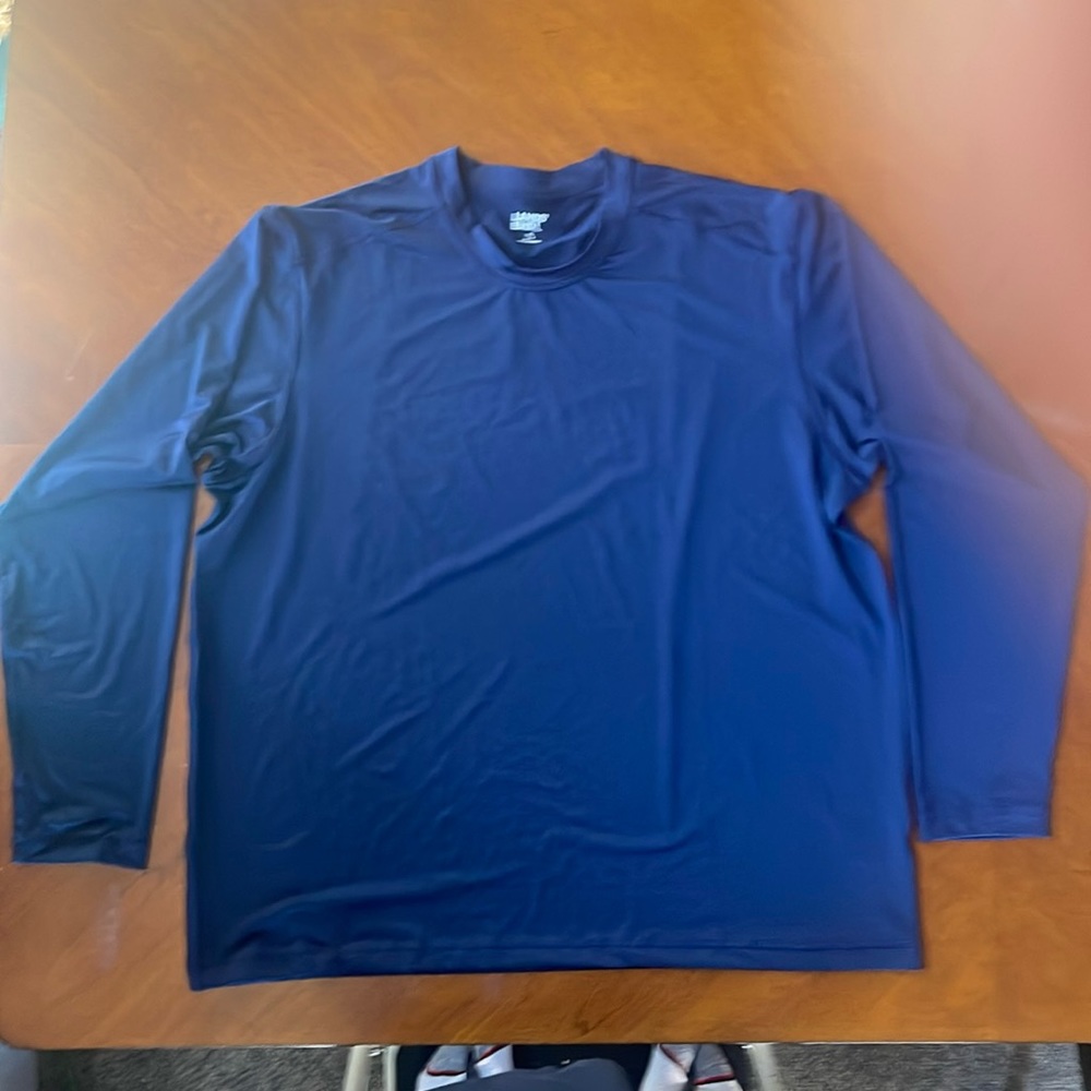 Lands' End Men's Long-Sleeve Rash Guard Swim Shirt - Navy